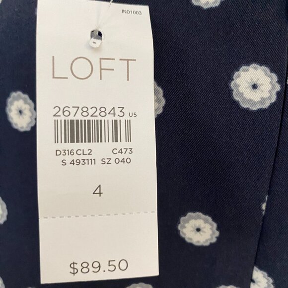 NWT LOFT Navy Blue Dress sz 4 - Picture 9 of 10